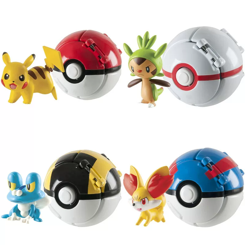 Официальные игрушки Pokemon Pikachu Маленький огненный дракон против Покемон Шарики