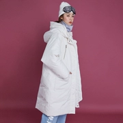 Quần áo cotton nữ 2018 dịch vụ bánh mì mới dài qua đầu gối oversize áo khoác sinh viên Hàn Quốc - Bông