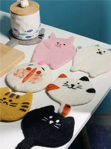 Японский нескользящий милый шерстяной войлок, DIY, кот
