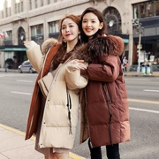 Chống mùa xuống áo khoác nữ phần dài siêu lớn tóc cổ áo Hàn Quốc phiên bản của thủy triều ngắn 2018 mới mỏng giảm béo giải phóng mặt bằng