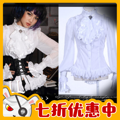 taobao agent O Jill o Asian upper class dinner lantern sleeve drawstring shirt Victoria industrial steampunk 21094