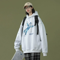Tide, мультяшная осенняя толстовка с капюшоном, топ, шарф, куртка, коллекция 2021, оверсайз, в корейском стиле