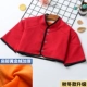 Красная флисовая мини-юбка, короткий рукав, увеличенная толщина