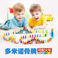 Đồ chơi khối xây dựng sức mạnh giáo dục cho trẻ em bằng nhựa có thể được sử dụng với tàu tự động cấp phép nhỏ của Domino đồ chơi domino xuất khẩu