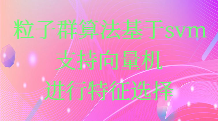 4-27粒子群算法基于svm支持向量机进行特征选择视频课程