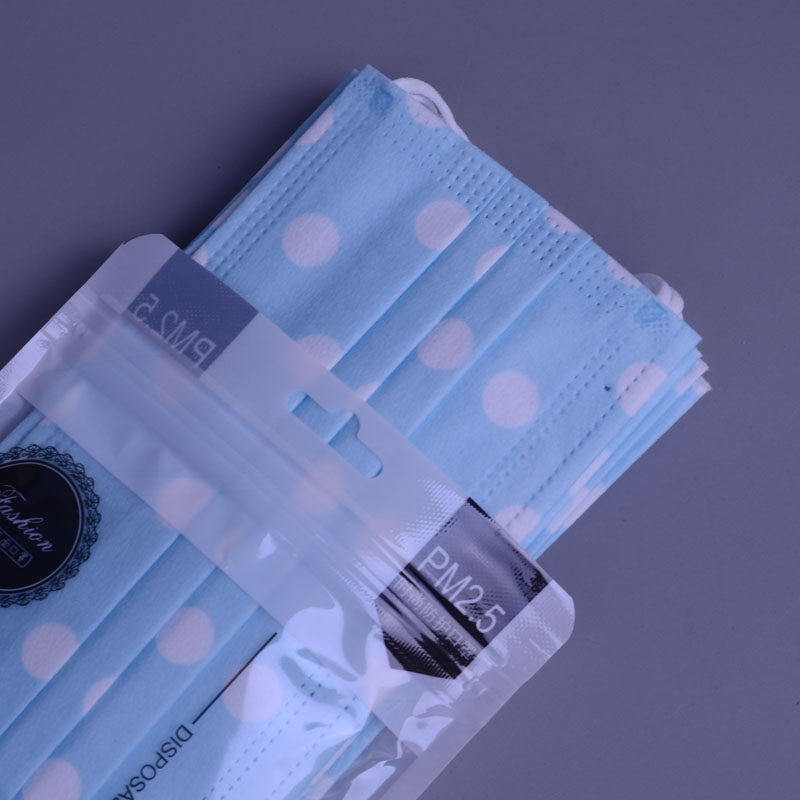 20 Blue Dotsdisposable printing Mask fashion purple Wave point Breathable Han personality goddess three layers Melt blown cloth Whitening adult colour