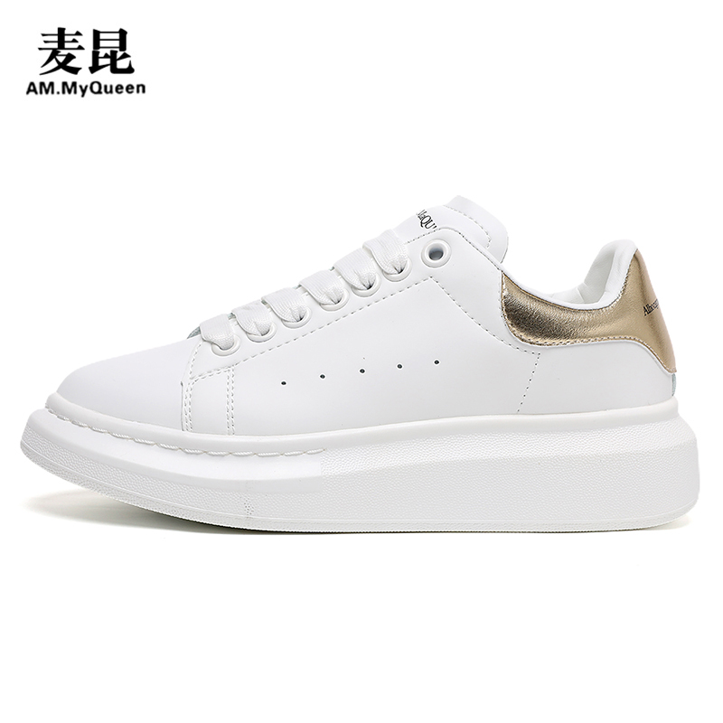 PlatinumMcQueen Little white shoes female 2021 Spring genuine leather Women's Shoes summer new pattern Internal elevation Thick soled shoes Versatile shoes male summer