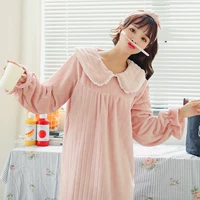 Áo dài tay dày dễ thương đồ ngủ mùa đông ấm áp dài phần áo choàng tắm mùa đông flannel áo ngủ nữ hoạt hình mùa đông 2018 áo choàng ngủ nam