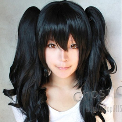 taobao agent Spot [Bakery] Black 60cm pear roll double ponytail universal daily cosplay plus Olympic wig