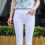 Quần legging trắng quần nữ mùa xuân và mùa hè mỏng mặc quần chín điểm quần nữ cao eo co giãn chặt chẽ quần bút chì - Quần tây thường quần jean legging nữ