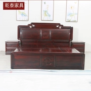 Indonesia đen giường gỗ hồng mộc Dongyang gỗ nội thất bằng gỗ gụ Trung Quốc hiện đại Exquisite giường cỡ queen - Giường