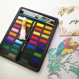 Акварель, пигментированная гуашь для школьников, художественный пигментированный комплект для начинающих, жестяная коробка, 36 цветов