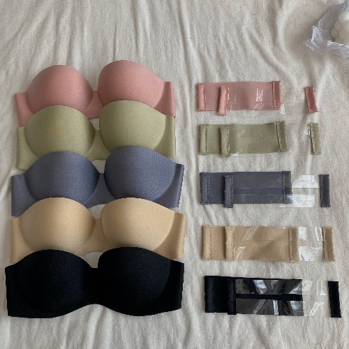 Skin Colourundergarment covering the chest and abdomen Bras female 2021 summer new pattern Wireless  Gather together Breast wrapping No trace Strapless Beautiful back Underwear Bra