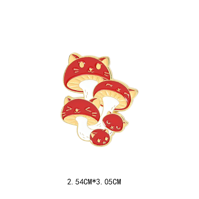 Xz4186 & MushroomMushroom Brooch lovely solar system Metal badge knapsack Pendant decorate Pin buckle fixed clothes Cartoon medal