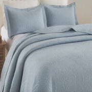Chăn bông nắp che giường là một mảnh duy nhất của bông bông bông đã được rửa sạch bằng nước ba mảnh rắn là Continental - Trải giường