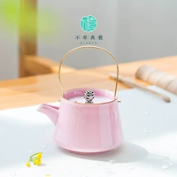 Không chỉ thanh lịch celadon dầm nồi gốm bộ ấm trà phong cách Nhật Bản màu hồng hoa ấm trà đơn nồi ấm trà sáng tạo - Trà sứ bình thủy tinh pha trà