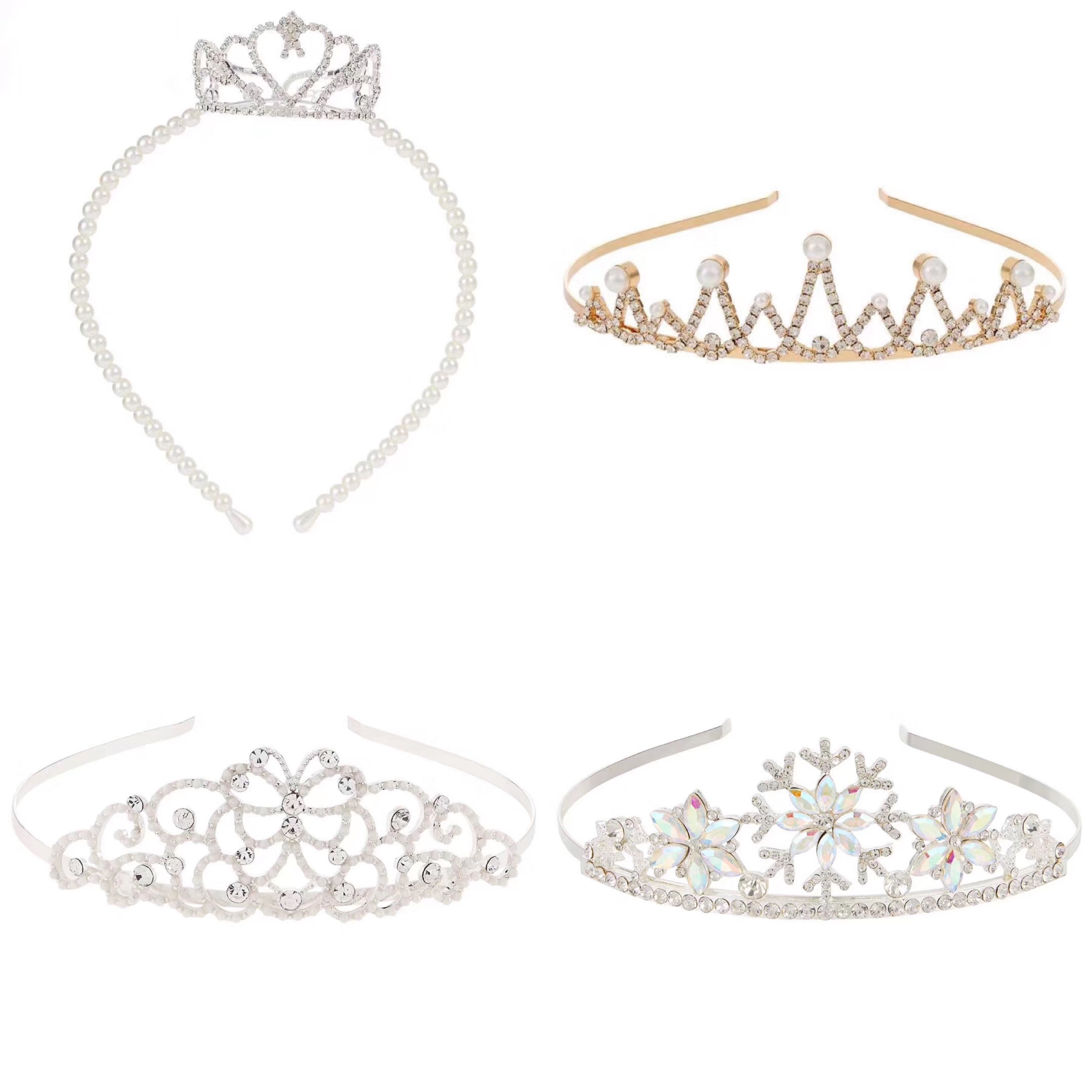 Monsoon Children出口英国原单发箍闪钻珍珠皇冠儿童头箍花童发饰淘宝网