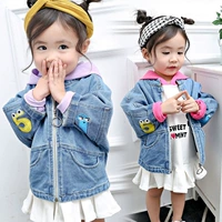Платье, джинсовая весенняя куртка, детский наряд маленькой принцессы, коллекция 2021, в корейском стиле
