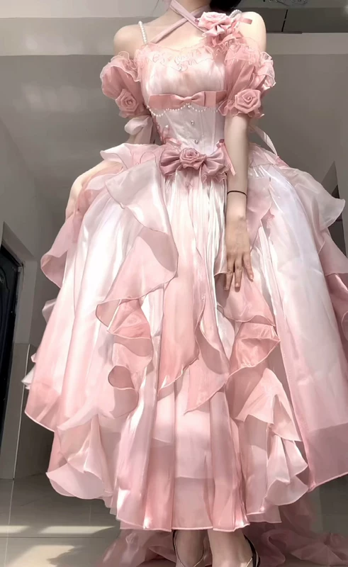 Фуксия платье, маленький костюм принцессы, стильLolita, Lolita OP