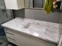 Джазовая белая стиральная рука/импортный мраморный стол/белая стойка ванной комнаты/мыть