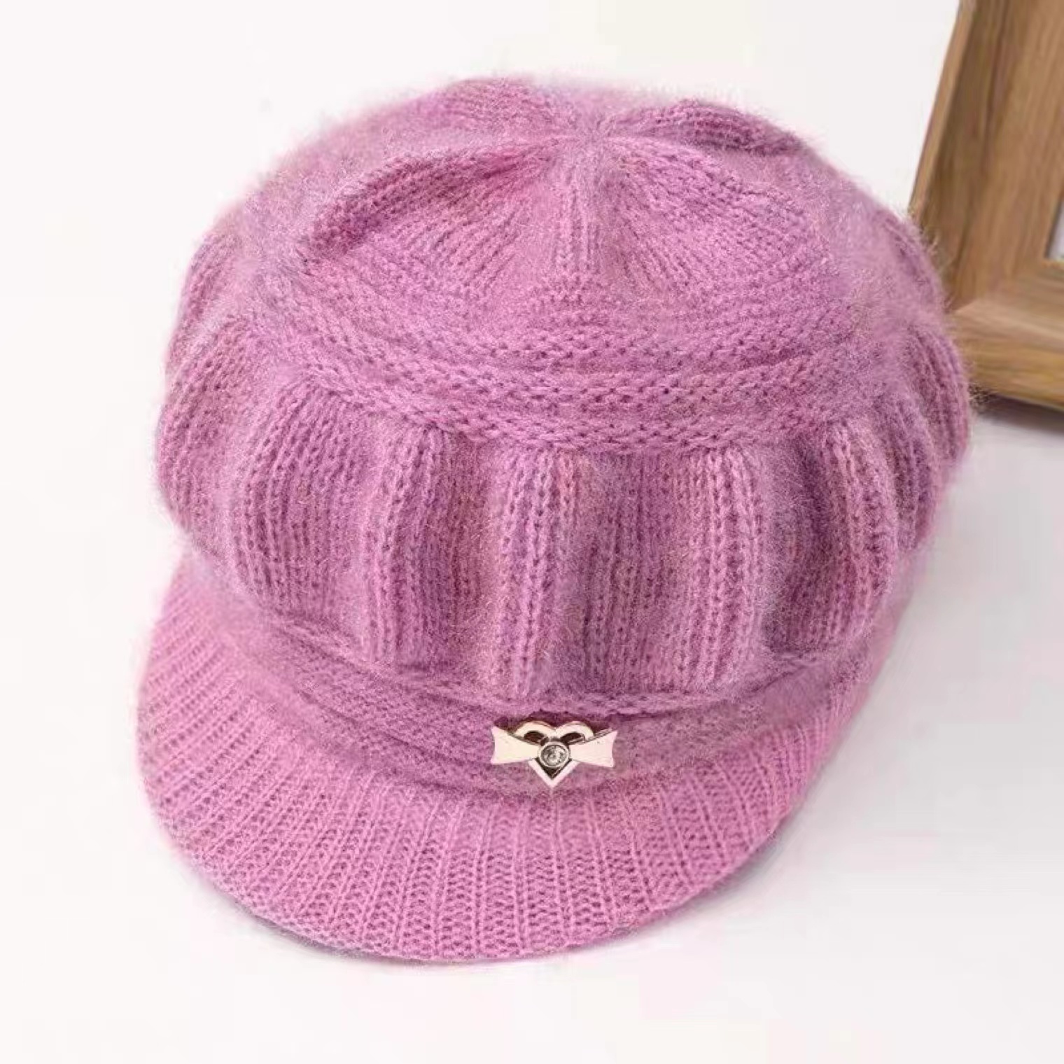 2019新款珍珠帽子针织帽 秋冬女士贝雷帽毛线帽冬季中老年兔毛帽-阿里巴巴