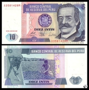 [Americas] thương hiệu mới UNC Peru 10 nhân dân tệ 1987 phiên bản của nước ngoài tiền giấy tiền xu ngoại tệ