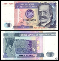 [Americas] thương hiệu mới UNC Peru 10 nhân dân tệ 1987 phiên bản của nước ngoài tiền giấy tiền xu ngoại tệ xu cổ