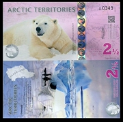 [Arctic Island] mới Bắc Cực 2,5 nhân dân tệ tiền giấy nhựa tiền xu nước ngoài