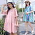 Phụ nữ mang thai mùa hè ăn mặc 2018 mới của Hàn Quốc mô hình thời trang phụ nữ mang thai sơ mi triều mẹ giả hai mảnh váy phụ nữ mang thai ăn mặc mùa hè Áo thai sản