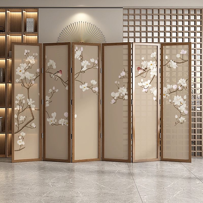 Tùy chỉnh 
            phong cách Trung Quốc mới màn hình gấp di động vách ngăn phòng khách gỗ nguyên khối nhà phòng ngủ che chắn văn phòng phòng trà Thiền sen vách ngăn gỗ công nghiệp 
