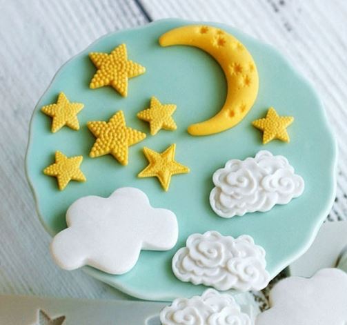 GulesSugar cake Chocolates Silica gel mold Starfish clocks and watches Conch Half block Chocolates Button Hollow out five-pointed star love