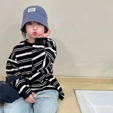 Базовая приятная телу весенняя футболка, лонгслив для мальчиков, детская одежда, оверсайз