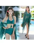 Bộ đồ bơi bikini ba mảnh cổ tích gợi cảm 2019 mới che bụng thon gọn áo tắm gợi cảm in lưới đỏ - Bikinis