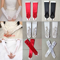 Аксессуар для невесты, кружевные красные белые перчатки, свадебный аксессуар, цвета шампанского