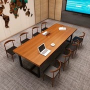 Bàn hội nghị gỗ rắn gác xép công nghiệp gió máy tính bàn dài bàn hội nghị phòng đàm phán bàn ghế kết hợp đồ nội thất vuông - Nội thất văn phòng