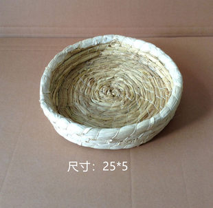 Плетёная лежанка для питомца / кролика, зимняя тёплая DIY, хаки, 21×15×3 см, 0,11 кг