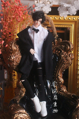 taobao agent Long -sleeved base white shirt black neckline 1/6bjd special soldier OB27 Yuge QC Ken boy clothes