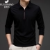 Rich Bird Mulberry Silk Áo phông dài tay Nam giới Kinh doanh Mùa thu / Đông Giản dị Băng Lụa ve áo T-shirt Tơ lụa Polo ao khoac nam Suit phù hợp