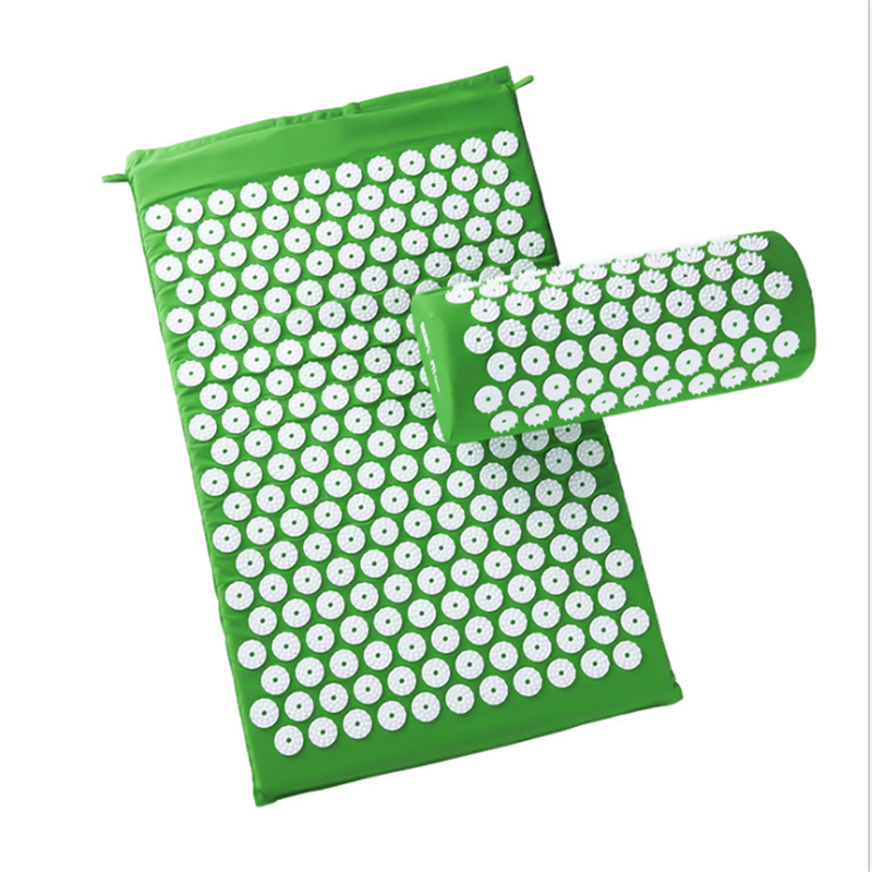 Green Needle Pad + Headrestyoga Massage cushion acupuncture Massage cushion Yoga Mat acupoint Massage cushion acupuncture Cushions acupuncture pillow Back Massage cushion