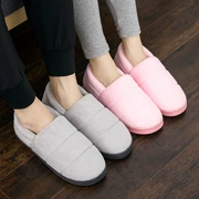 Giày cotton mùa đông 2018 trong nhà có đôi dép cotton ấm áp nhà cộng với nhung dày đáy giày trượt tháng