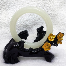 Украшения на руку 天然白玉阿富汗玉手镯厚圆镯53.88g宽10厚11口56mm天然昆仑白玉