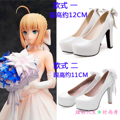 taobao agent Fate/Zero Saber tenth anniversary wedding flower wedding dress shoes ◆ Altolia Cosplay wedding shoes