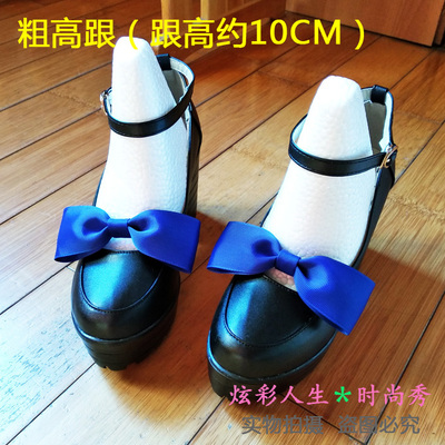 taobao agent ◆ Oriental Yongye Copy ◆ West West Temple Youyouzi COS shoes ◆ Blue bow high -heeled shoes custom large size shoes