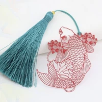 Рыба играет лотос металлический китайский классический творческий творческий пост книжную книжную бумагу -вытягивающая ветряная искусство изящная закладка искусства