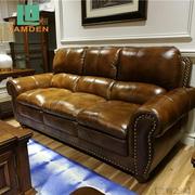 Langton đồ nội thất đơn giản sofa class Mỹ da sofa phòng khách trang trí đơn giản Châu Âu Châu Âu sang trọng nhỏ