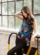 Hàn quốc phiên bản của tập thể dục chạy quần áo thời trang breathable sexy hollow lưới thể thao vest yoga T-Shirt