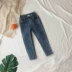 Mùa xuân và mùa thu 2020 cô gái mới quần jean mỏng quần trẻ em hoang dã kéo dài chân bé Hàn Quốc - Quần jean Quần jean