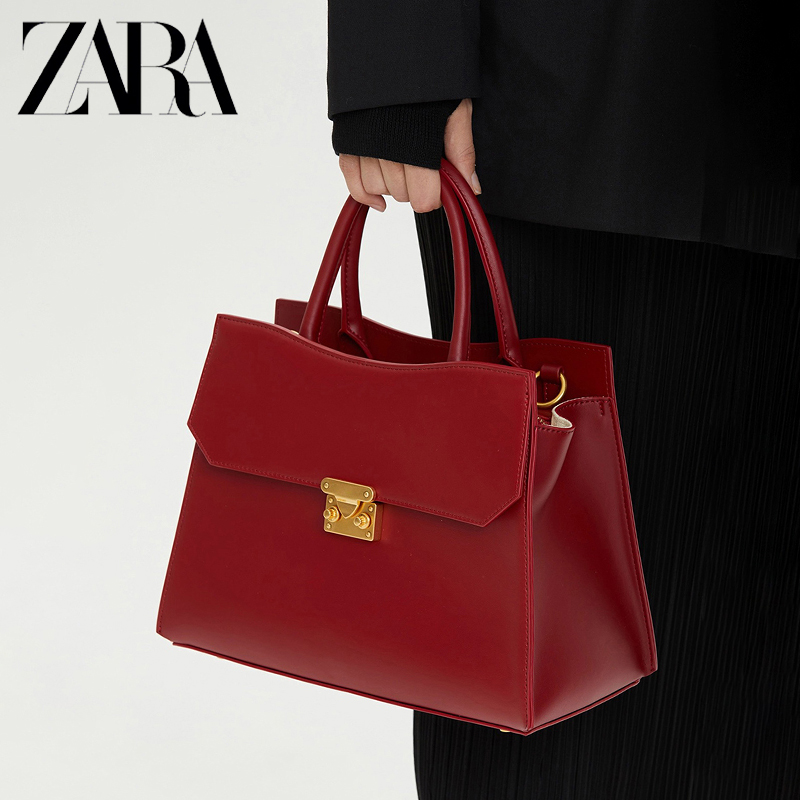 ZARA حقيبة حمراء ، حقيبة زفاف ، حقيبة زفاف ، حقيبة زفاف عالية المستوى ، حقيبة خاصة ، حقيبة كتف ، حقيبة