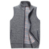 Mùa thu và mùa đông nam len nhung vest chất béo cardigan cộng với nhung ấm trung niên của nam giới dệt kim vest vest nam Dệt kim Vest
