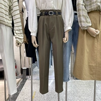 Костюм, осенние штаны для отдыха, высокая талия, коллекция 2021, в корейском стиле, свободный прямой крой